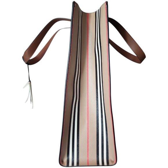 Burberry Medium NS Book Tote Bag Purse | Striped Pattern - Picture 4 of 9